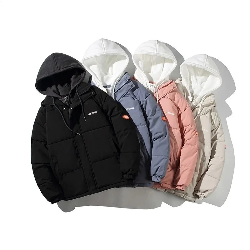Womens Winter Oversize Jacket Down Cotton Padded Coat Female Loose Casual Overcoat Fashion Men Hooded Short Parkas 251021