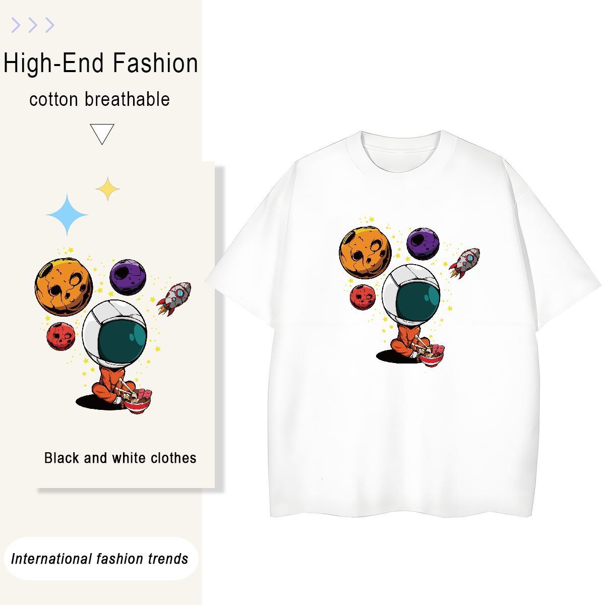 Designer Nice Unisex Tshirts 230g Cotton universe Daily Outfit T Shirt For Woman Breathable Short Sleeve Anime Print Top Shirts