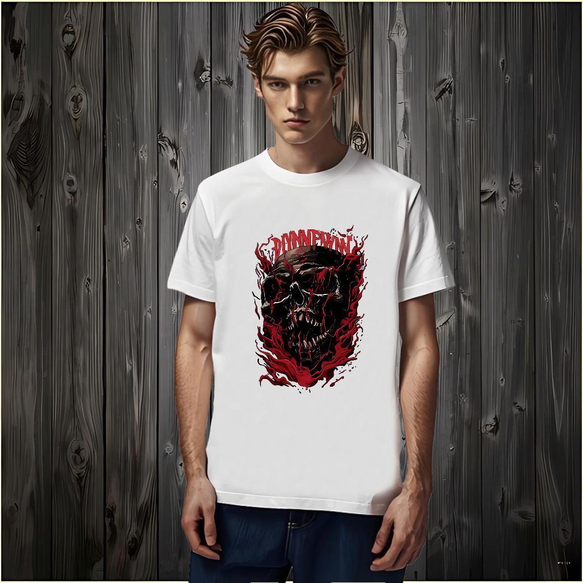 Loose T shirt 230g 100% Cotton skull Sports Casual Oversized Short Sleeve Soft Couples T Shirts Free Shipping Tees