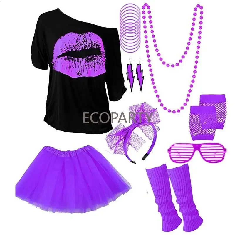 Female Role Playing 80s Theme Retro Party Costume Halloween Disfraz Mujer Sexy Anime 240823
