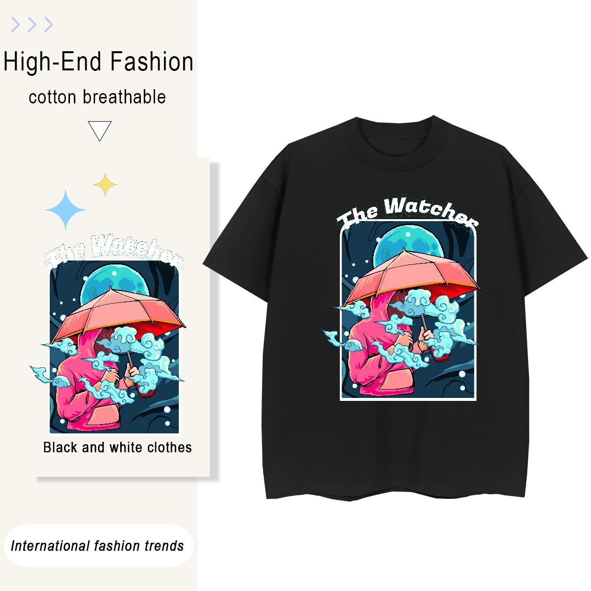 Unisex Womens Tshirts 230g Pure Cotton painting Daily Wear T Shirts Women O-Neck Short Sleeve Custom Print Oversized Tops Tees