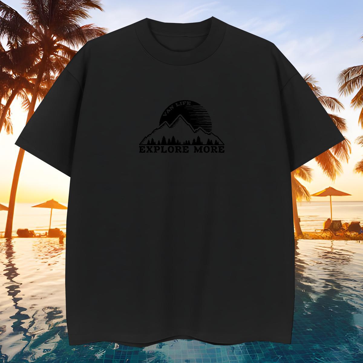 Wholesale Men T Shirts 230g Cotton mountains Beach Graphic Breathable Short Sleeve Couples T Shirts Designer Fashion Tees