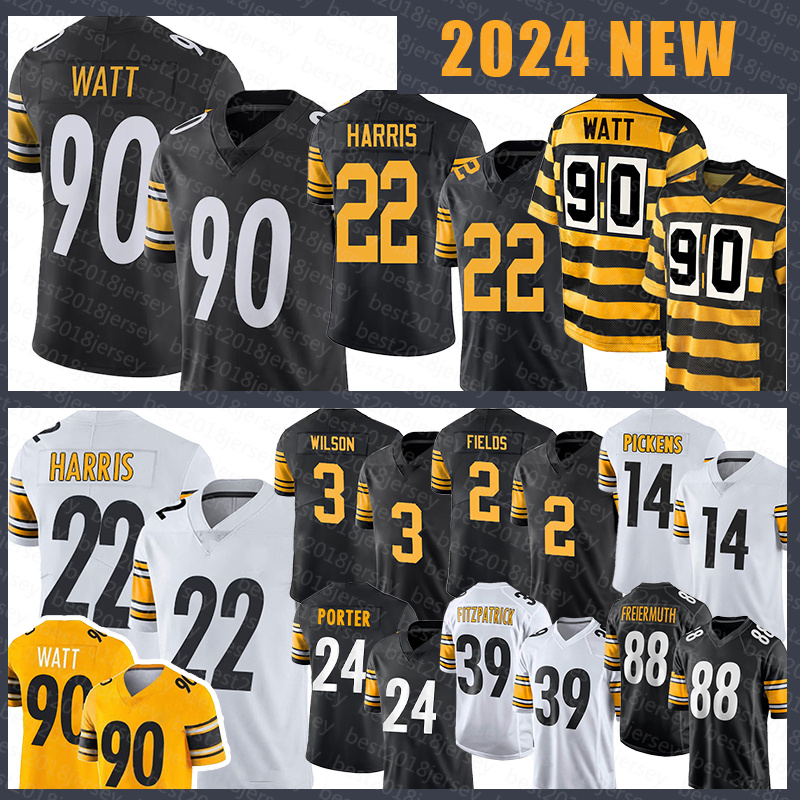 Mens Russell Football Jerseys Najee Harris T.J. Watt Joey Porter Jr. Minkah Fitzpatrick Justin Fields George Pickens Pat Freiermuth Chris Boswell Patrick Queen