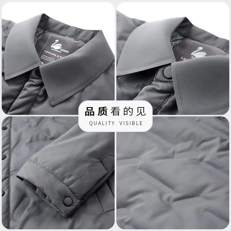 Winter mens down jacket winter warm suit business highquality thick casual 240822
