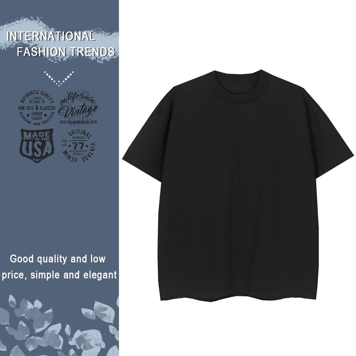 Brand Mens T Shirts 230g 100% Cotton letter Street Casual Anime Pure Cotton Tshirts Fashion New Tops Tees