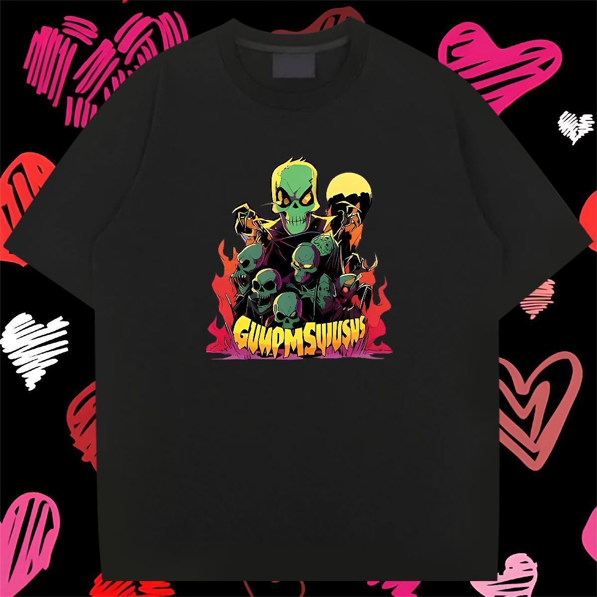 Cool Man T Shirts 230g Pure Cotton skull Beach Custom Big Size Breathable Men Tshirts Classic Casual Tops Shirt