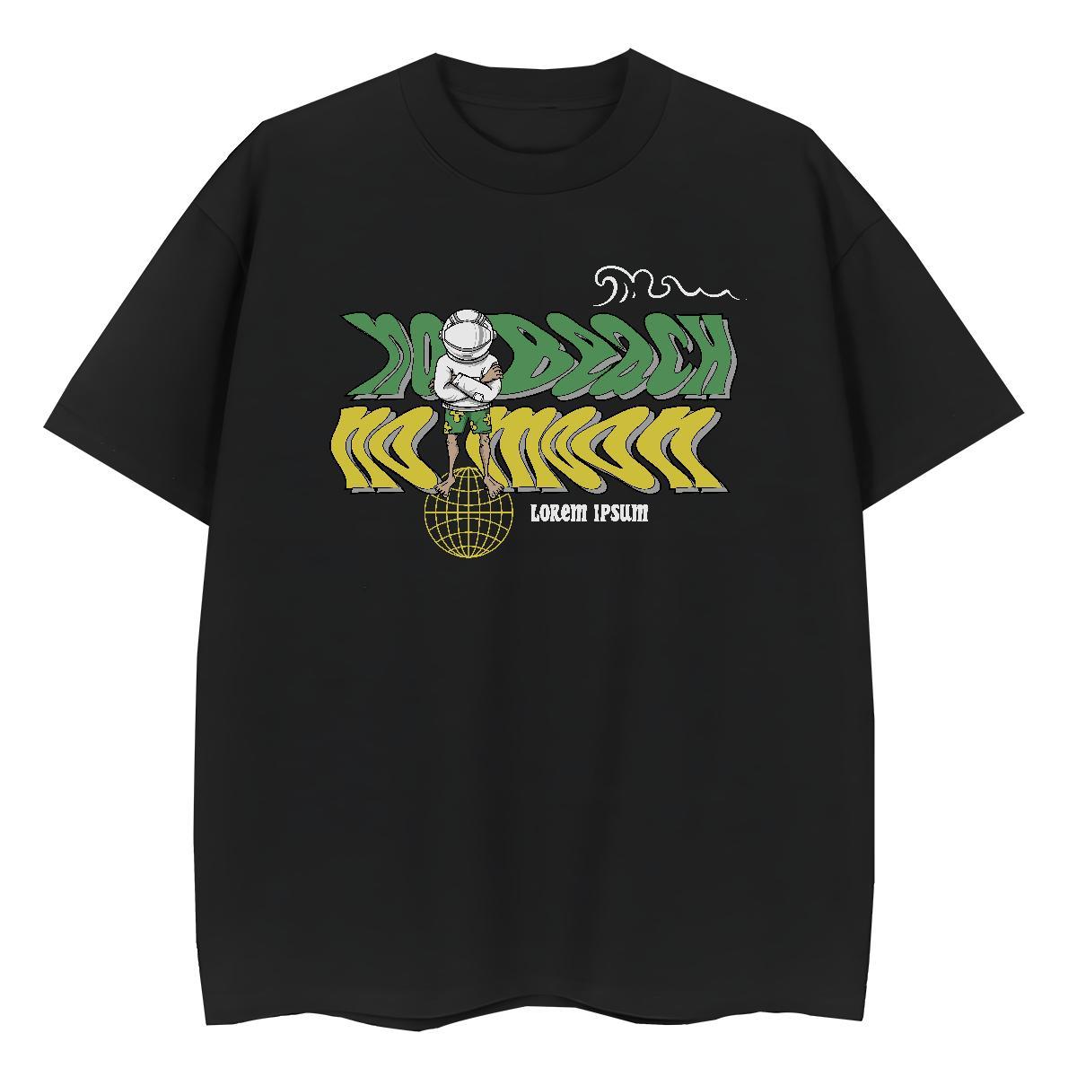 Soft Women Tshirts 100% Cotton 230g space Beach Woman T Shirts Breathable Anime Tops