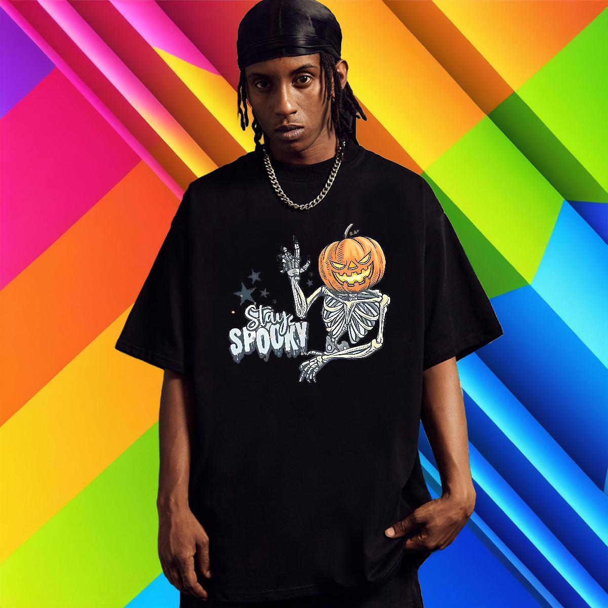 Wholesale T Shirts Men 100% Cotton 230g halloween Spring Summer DIY Breathable Soft Men Clothes T-Shirt New Arrival Tops Tees