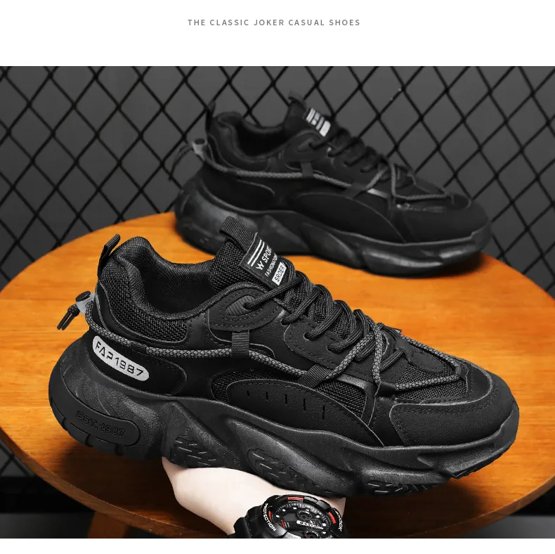 Summer casual shoes new breathable mesh sports shoes men's trendy and versatile casual running shoes with elevated height inside