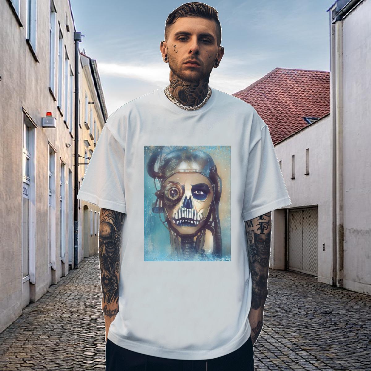Cool T-Shirts for Men 100% Cotton 230g skull Casual Customized O Neck Short Sleeves Mens Tshirts New Arrival Polos