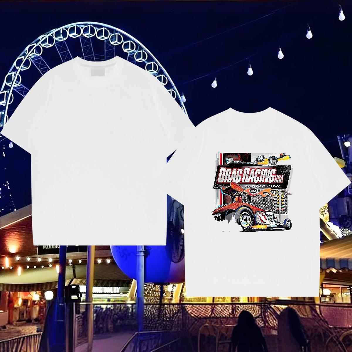 Cool T-Shirts 230g Cotton car Sports Casual Plus Size Custom Breathable Crew Neck Tshirt for Man Woman 2024 Designer Tee Shirt