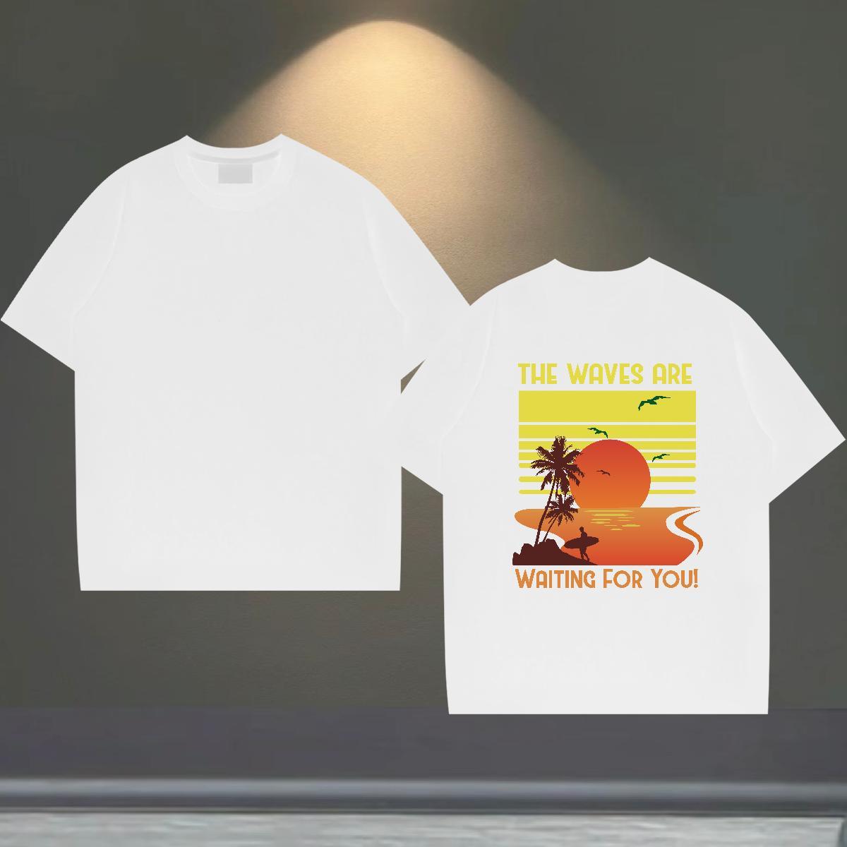 Brand T-Shirts 230g Pure Cotton tree Casual Daily Wear Custom Printed Short Sleeve O-Neck Men Tees Customized Tops