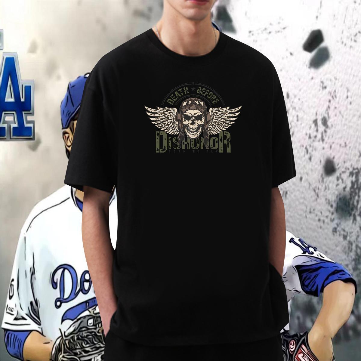 Cool Design T shirt 100% Cotton 230g skull Sport Anime Print Round Neck Short Sleeve Tshirt for Man Woman Custom Clothes