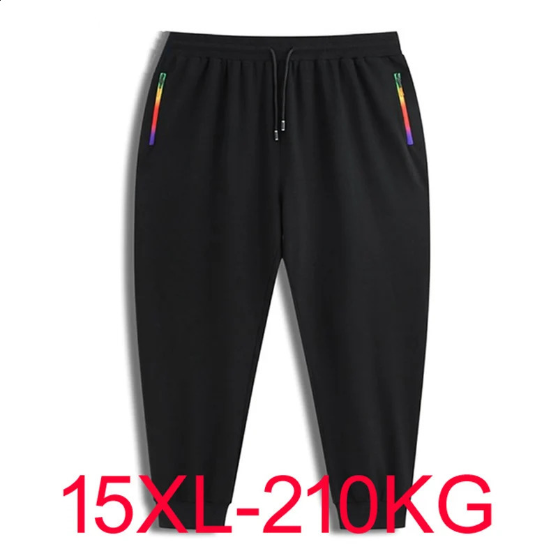 Spring Autumn Men sports pants sweatpants plus size 8XL 11XL 12XL 15XL Big size oversize pants elasticity zipper loose 85-210KG 240822