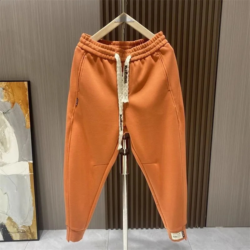 Autumn/Winter Fashion Trend Harlan Elastic Waist Drawstring Loose Versatile Slim and Handsome Sports Casual Mens Pants 240823
