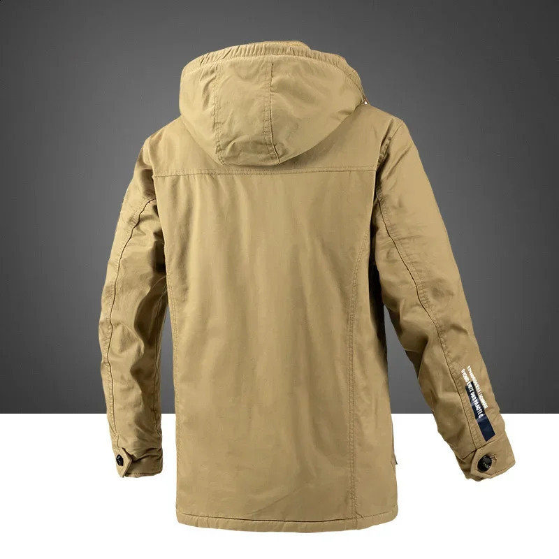 Winter goods Parkas mens warm thick jacket fashionable casual winter hooded wool windproof 240822