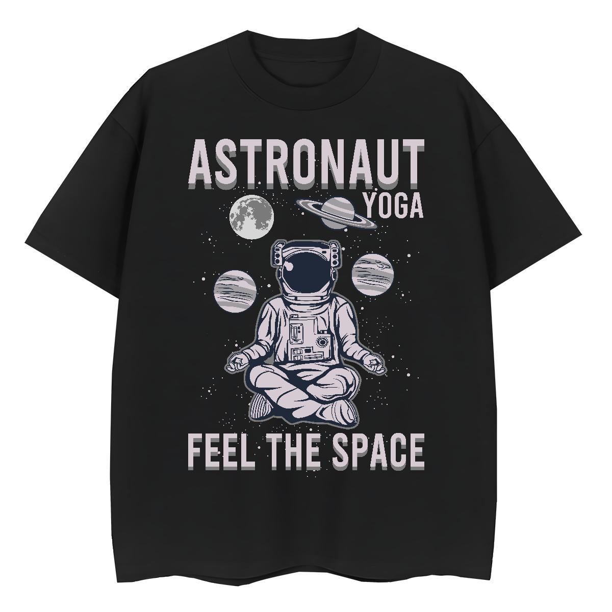 Brand Couples T Shirts 230g 100% Cotton cosmonaut Hip Hop Street Women T Shirts Breathable DIY Printed Tops Tees