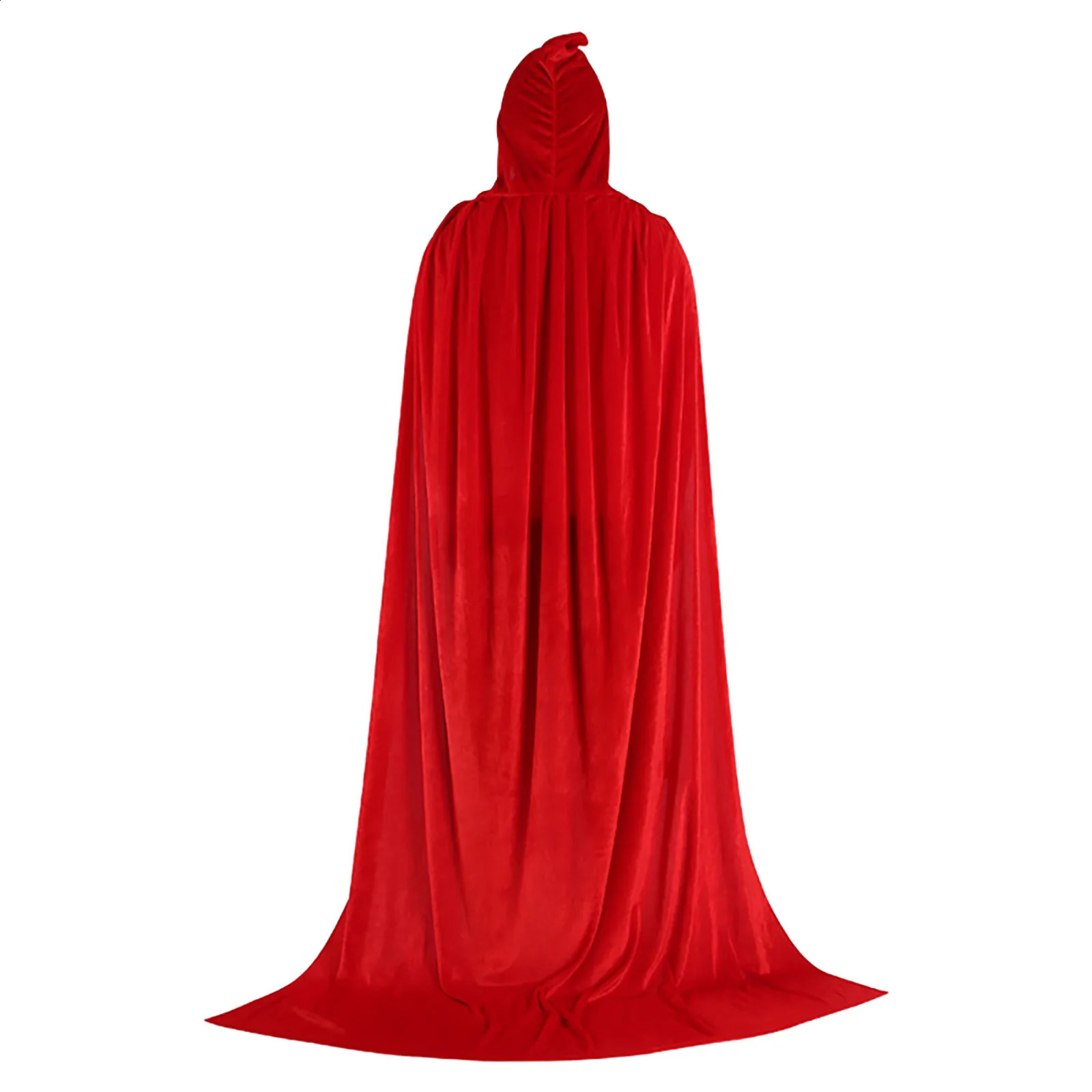 Hooded Cloak Robe unisex solid color velvet Halloween witch adult Cape Witch cosplay makeup punk 240823