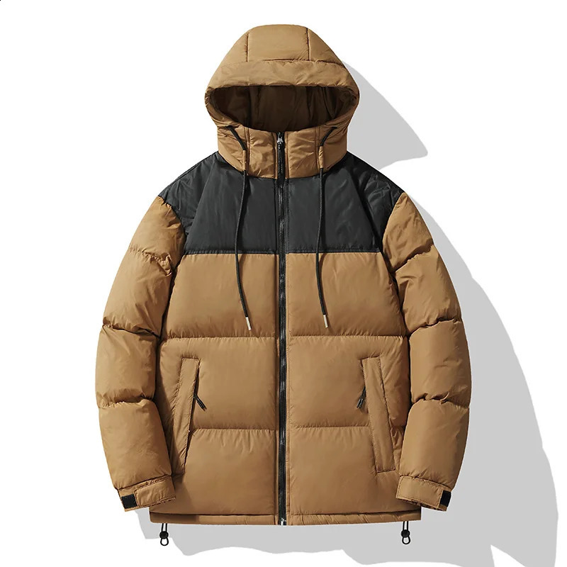 Winter Mens Warm Jacket Solid Thick Windproof Autumn Casual Waterproof Parkas for Men 240822