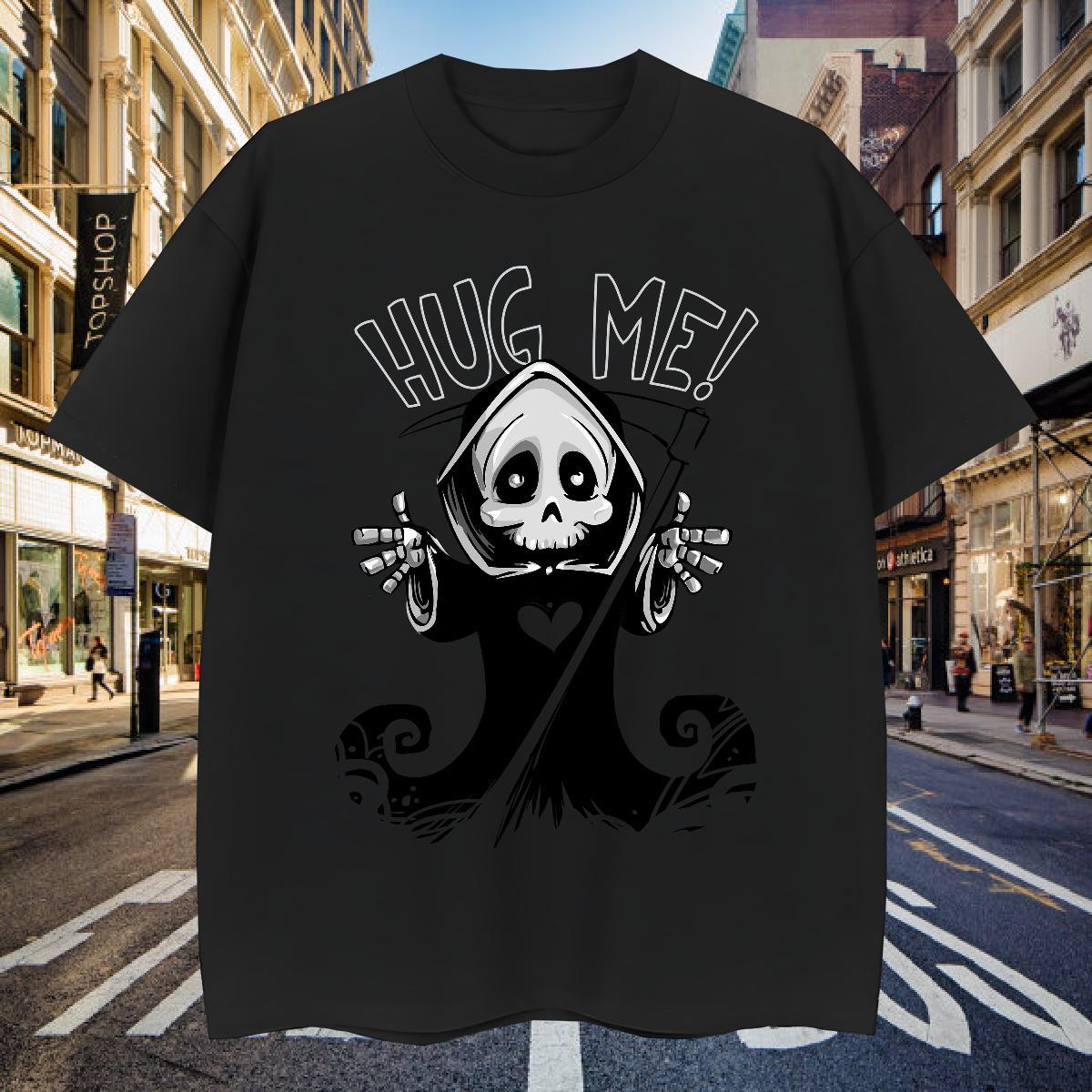 Cool T-Shirts for Men 230g Cotton skull Home Outdoor White Plus Size Breathable Crew Neck Mens Tshirts 2024 Designer Polos
