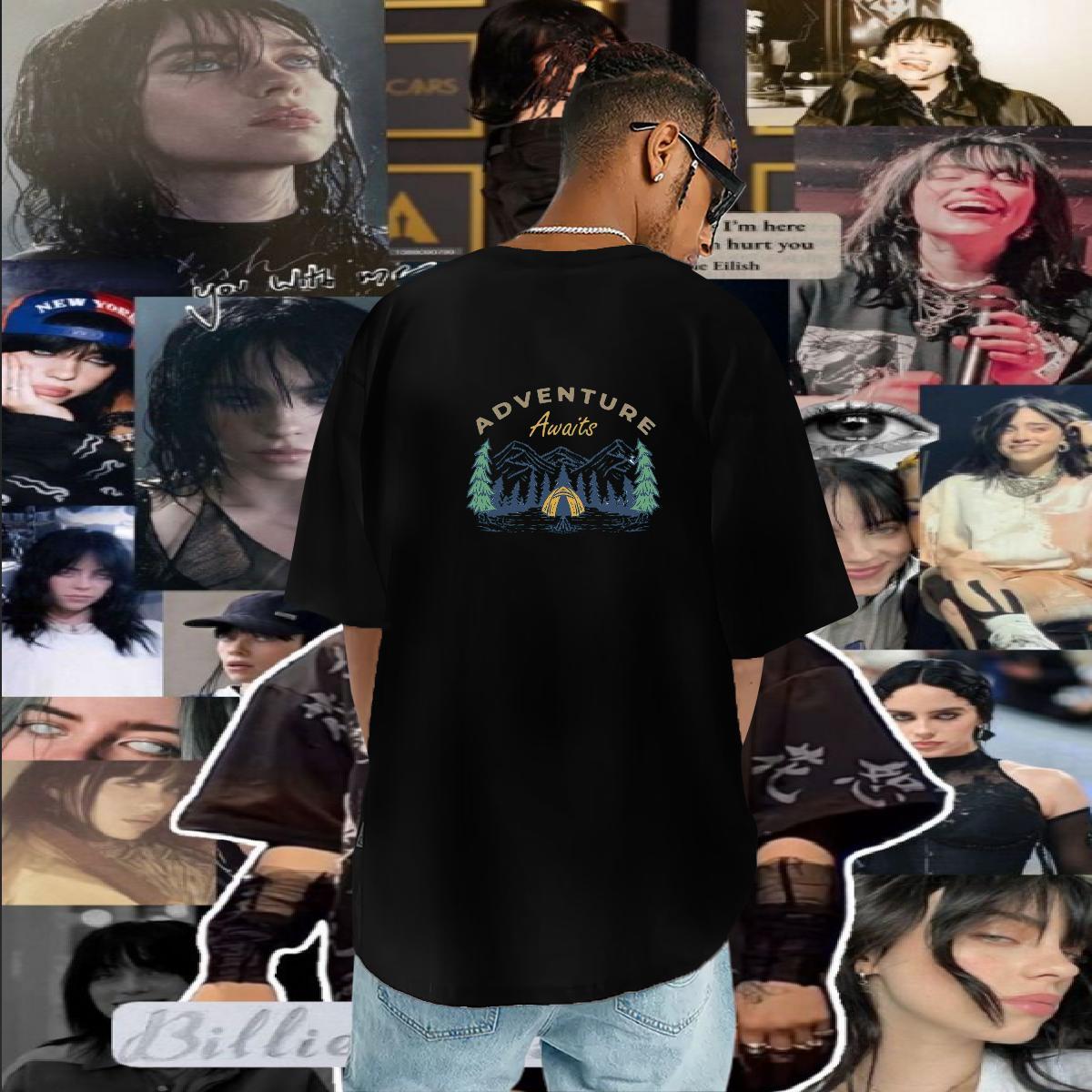 High Quality T shirt 230g Pure Cotton mountains Street Custom Big Size Breathable Crew Neck Men Tees 2024 Tops Shirt
