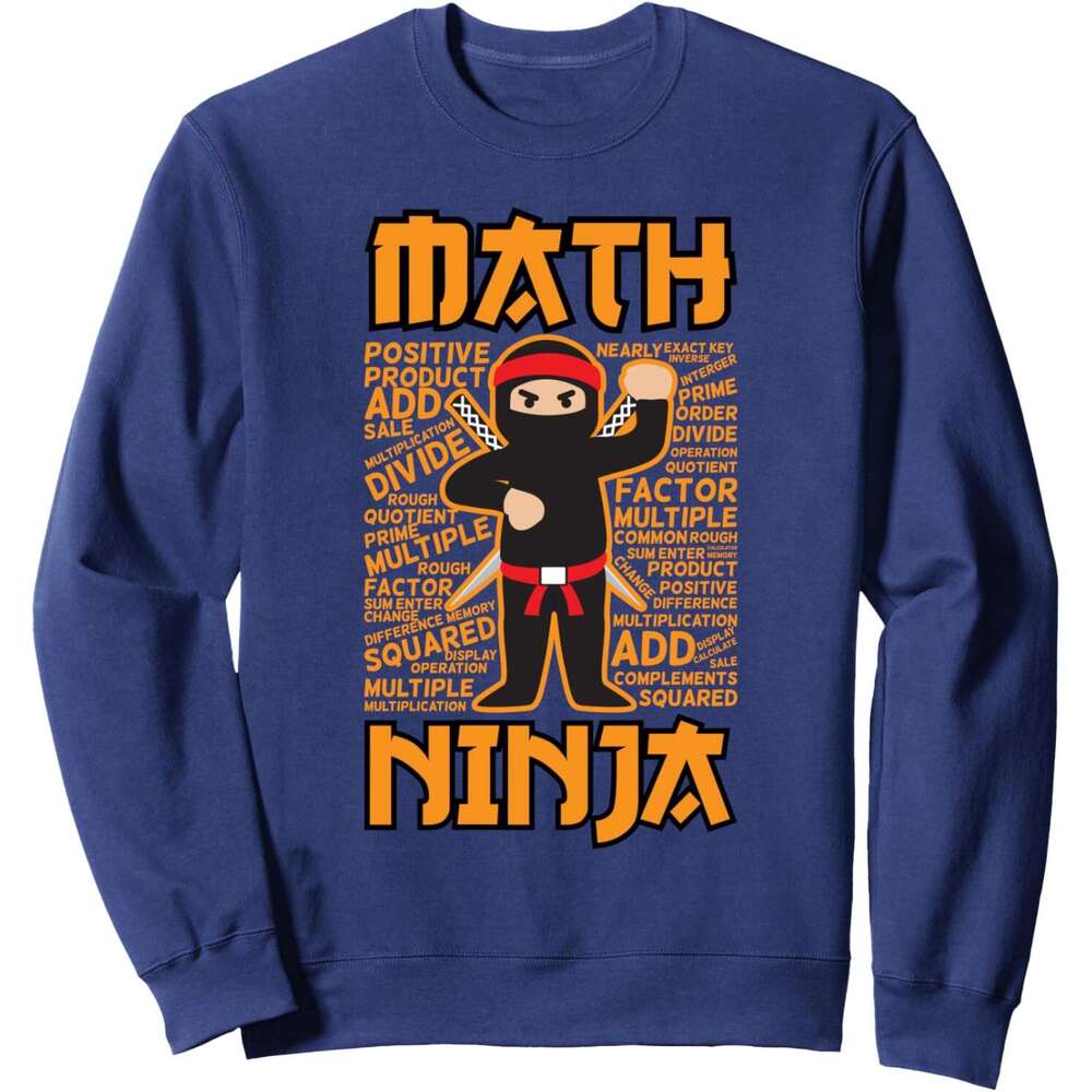 Long Sleeve Shirts for Men sweatshirt Funny Math Ninja Gift Idea For Maths Teacher Student Sweatshirt T shirt Tee Streetwear Casual tops clothes