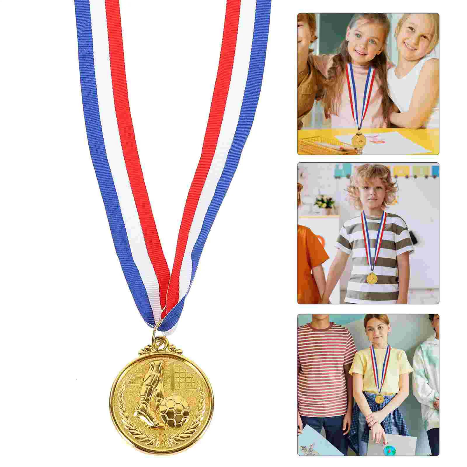 12 Pcs Football Cup Medal Medals for Student Soccer Metals Awards Footballs Trophy Delicate Adults The Universal 240812