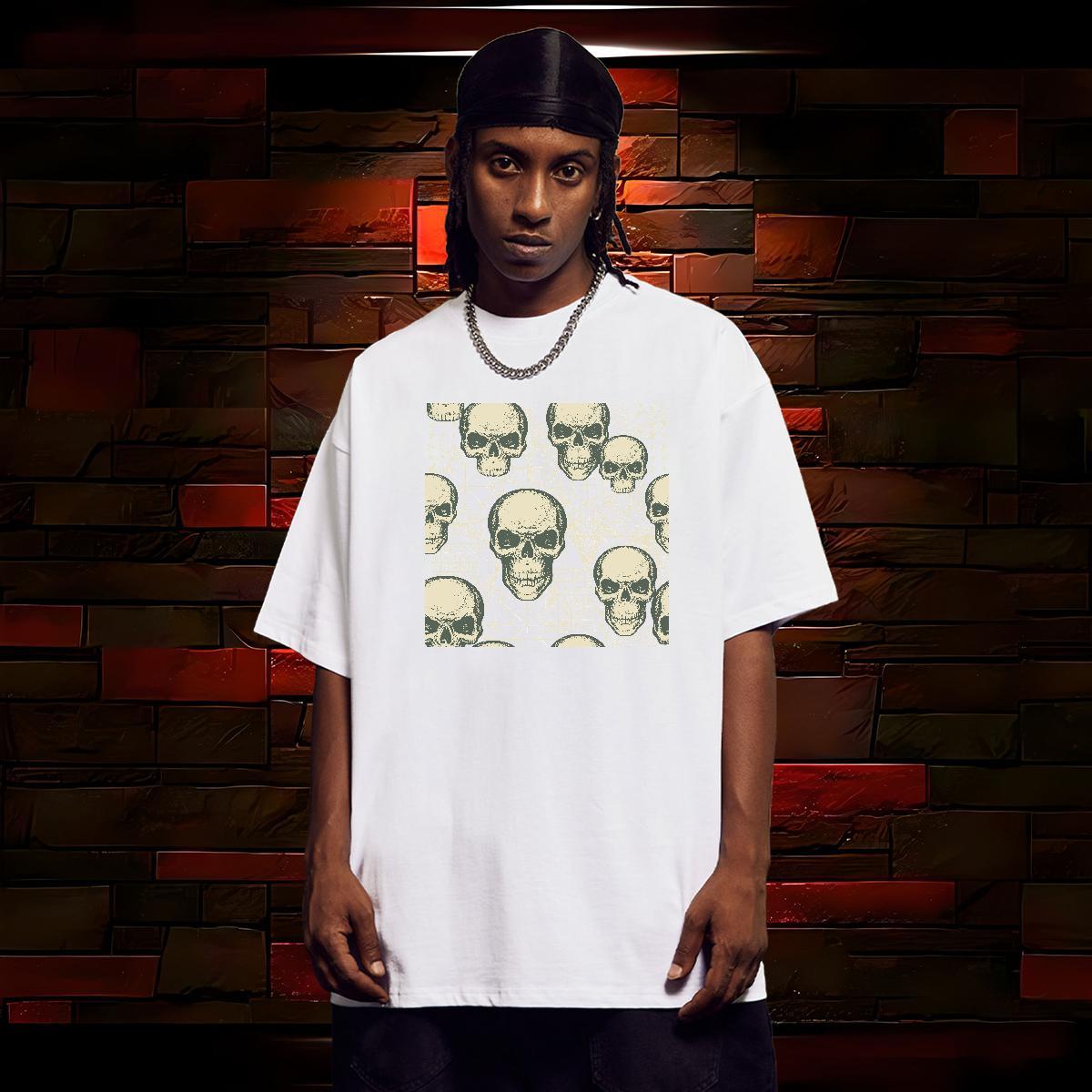 Brand Men T Shirts 100% Cotton 230g skull Daily Outfit Customized Short Sleeve Soft Men Tops Tees Factory Direct Clothings