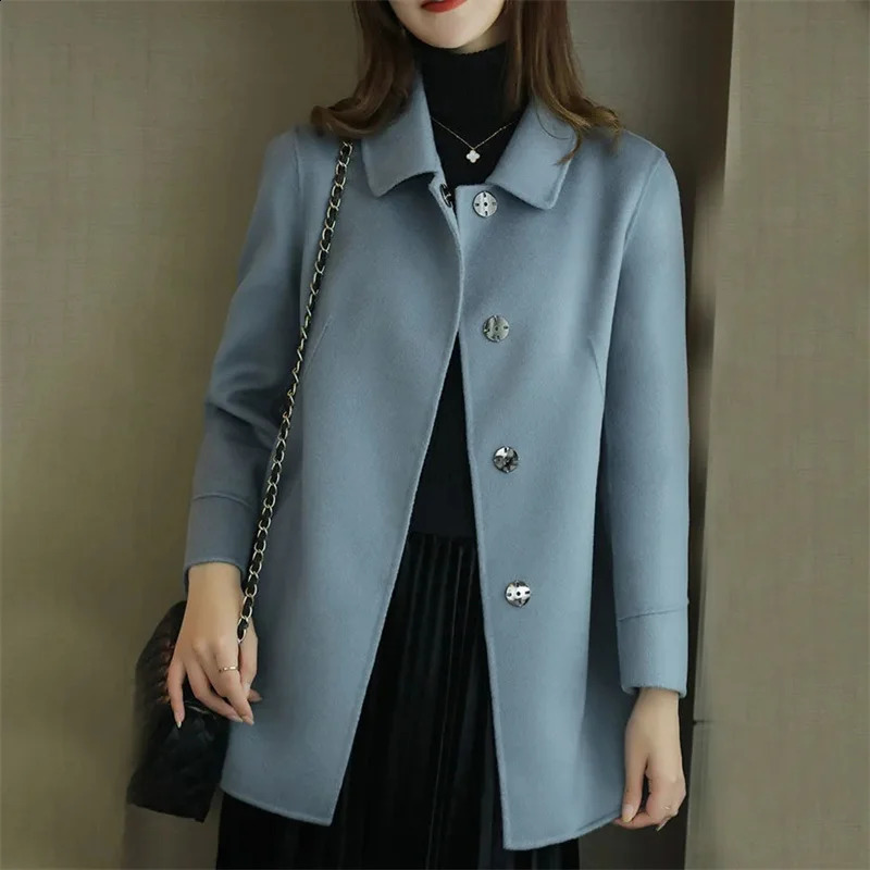 High-End Woolen Jacket Womens Long Section Spring Autumn Winter Outwear Korean Casual Short Wool Coat Female Tops 240822