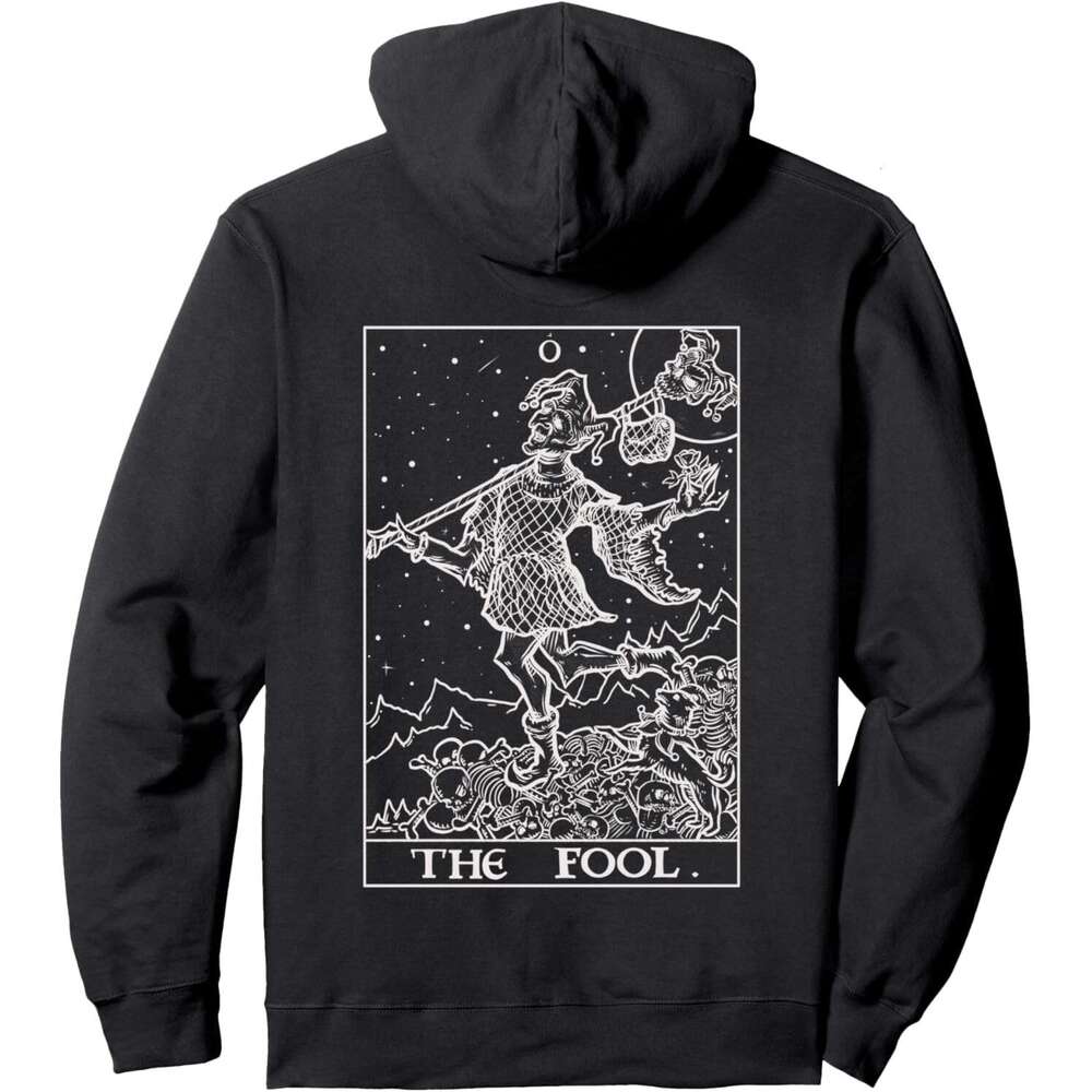 Hoodie for Mens Womens The Fool Tarot Card Halloween Gothic Clothing Back Print Pullover Hoodie Graphic Hoodies sweatshirt Pullover Long Sleeve 2025