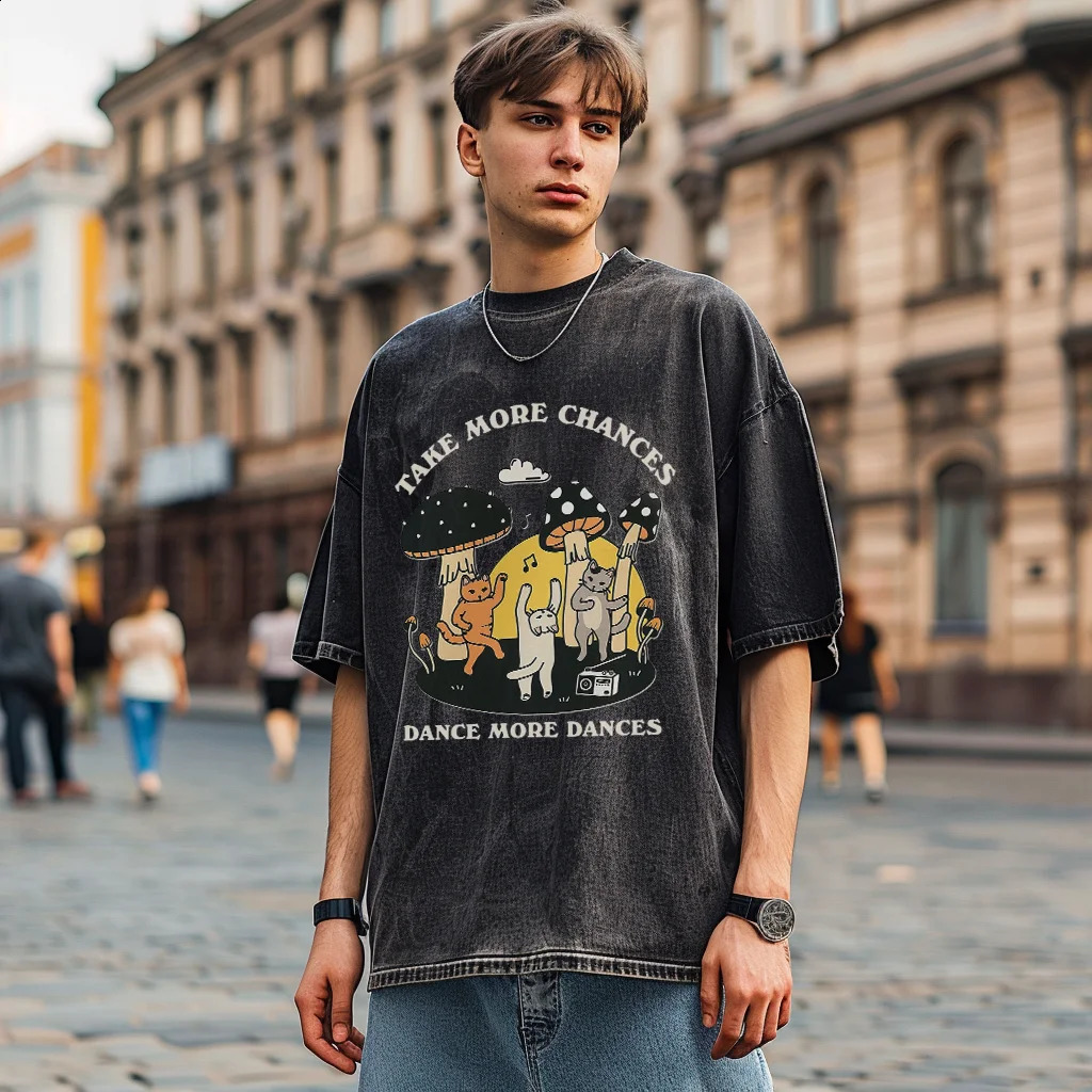 Y2K mens washable Tshirt hiphop seizes more opportunities graphic printing oversized unisex Harajuku short sleeved streetwear 240822