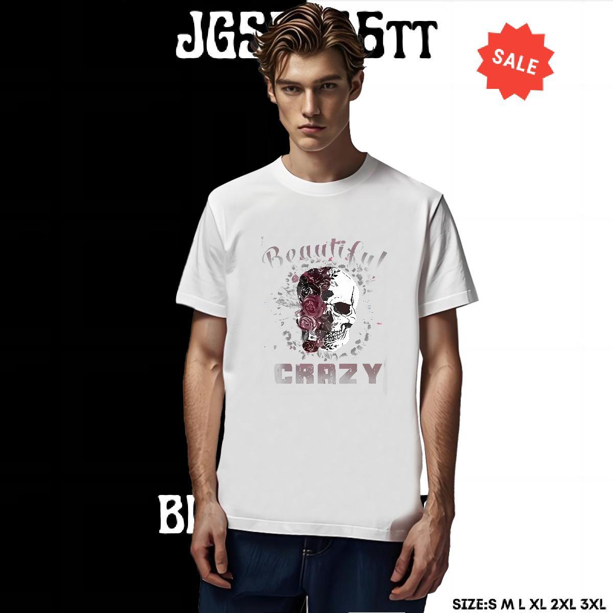Popular T Shirts Men 230g Cotton skull Anime Printing Street Custom Printed Short Sleeve Soft Mens Tshirts Brand Polos