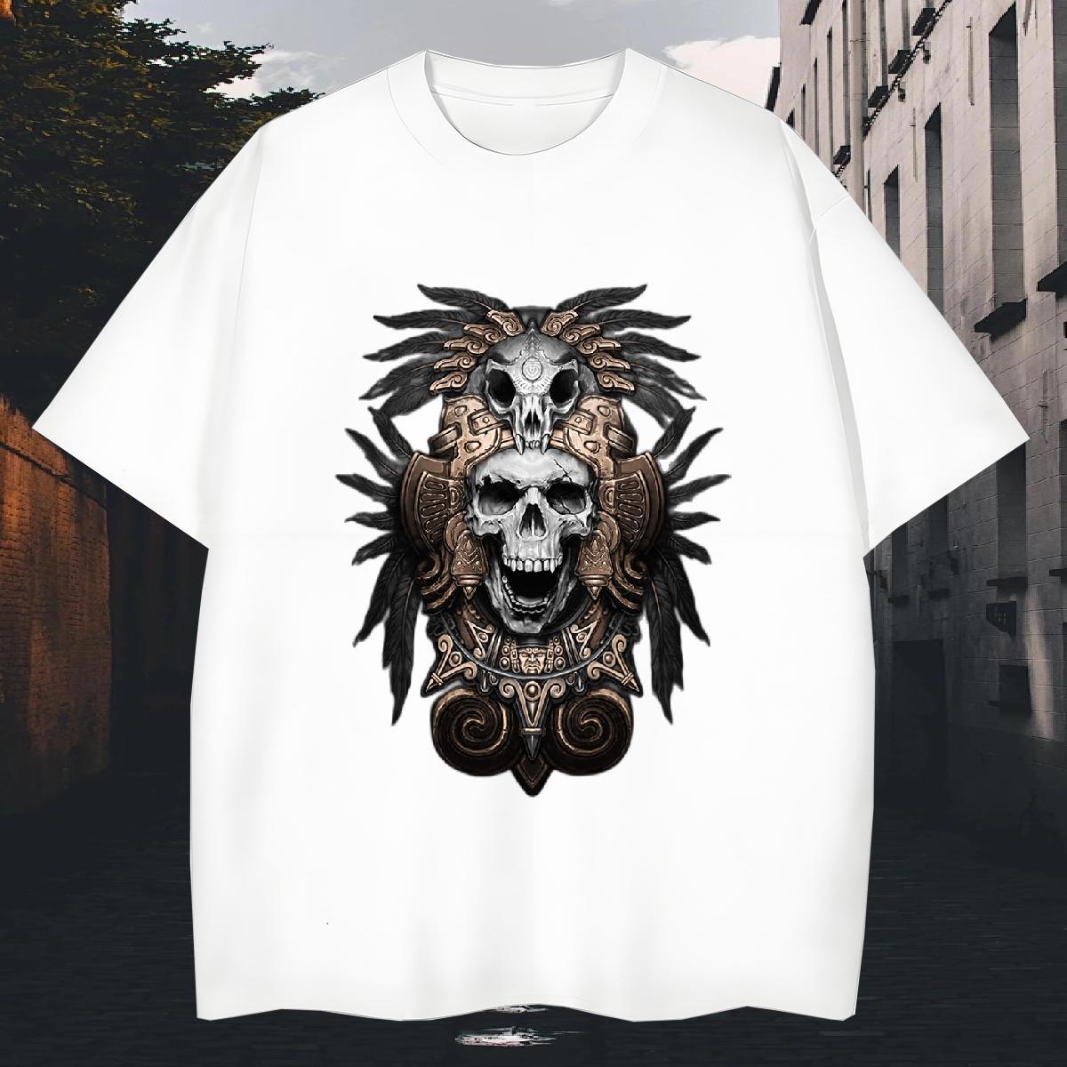 Popular Men T Shirts 100% Cotton 230g skull Sports Casual DIY Breathable Short Sleeve Men Tshirts 2024 Designer Tees