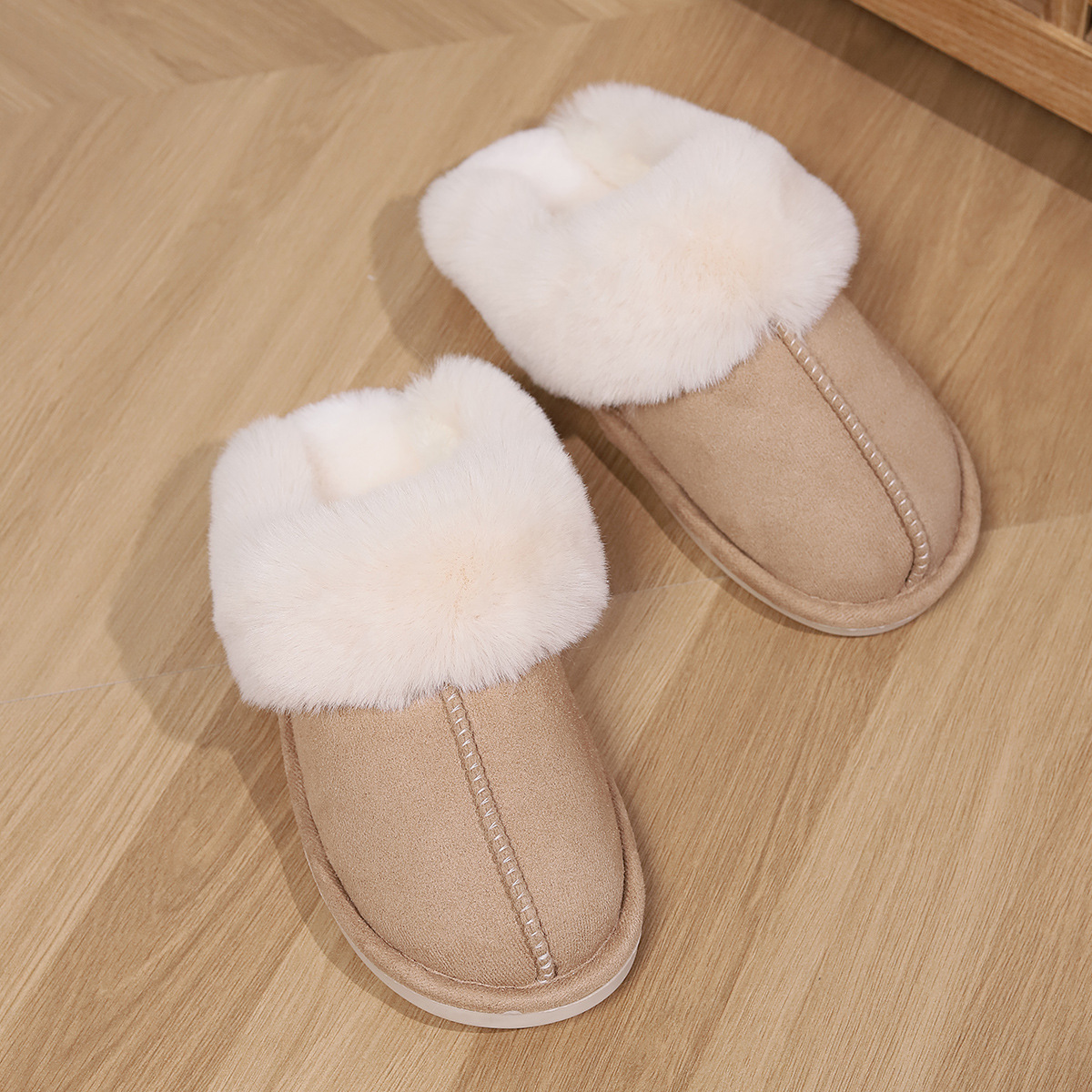 Cozy 2024 Home Slippers: Plush NEW hot Wool Blend, Warm Thick Indoor Flat Shoes for Men & Women