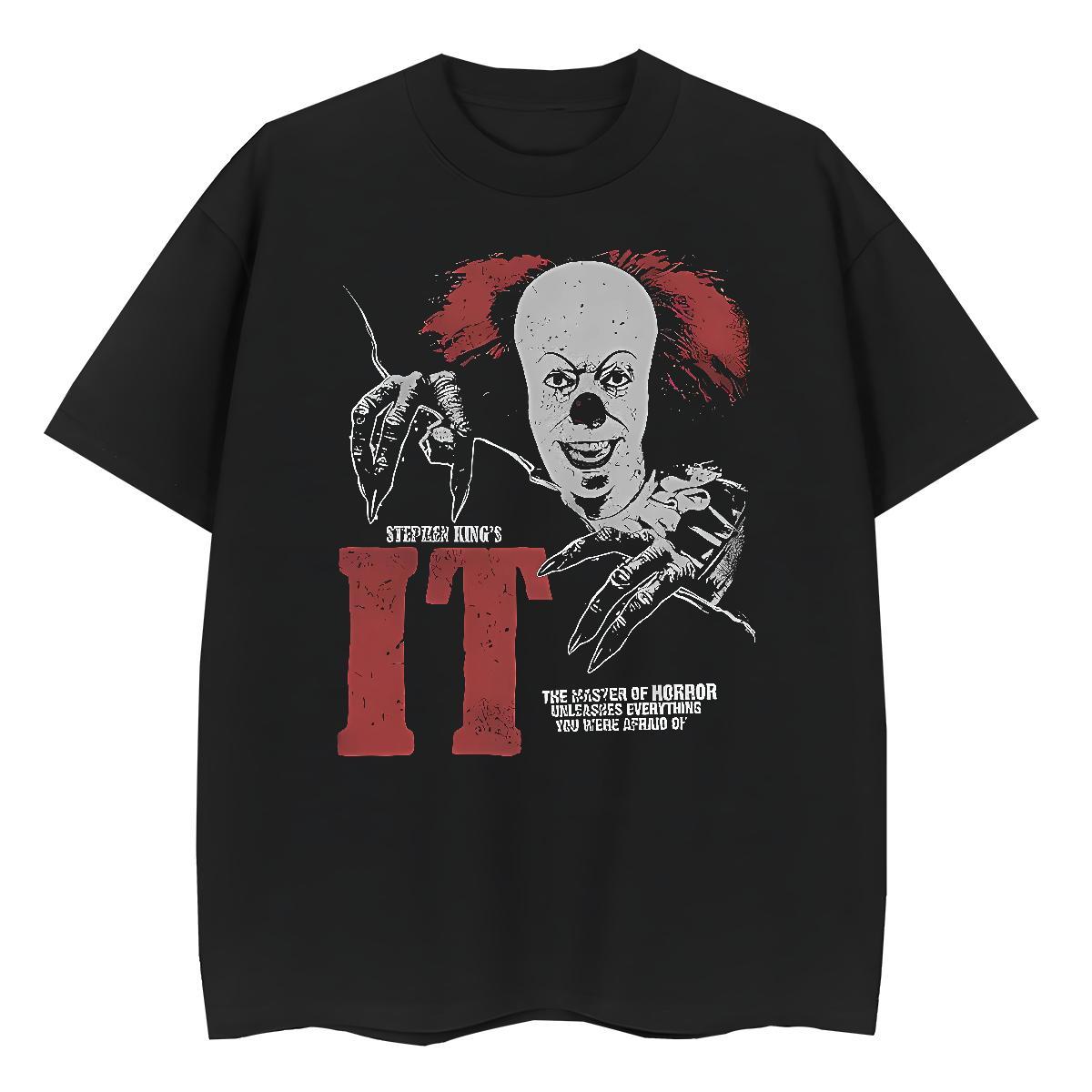 Lady Women Tees 100% Cotton 230g scary Casual Daily Wear T-Shirts Crew Neck Anime Oversized Tees Shirts
