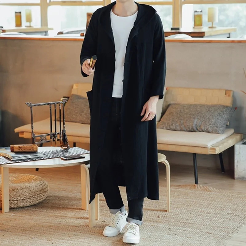 Spring Fashion Men Hooded Sweatshirts Black Hip Hop Thin Hoodies Fashion Jacket Long Sleeves Cloak Coats Outwear KK3794 240822