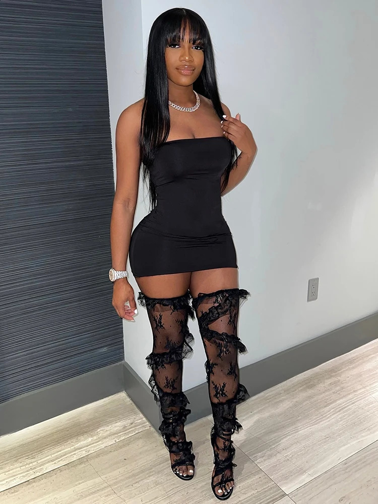 Weird Puss Women Over-The-Knee Stockings Lace See Through Elastic Wild Girls Clubwear Party Sexy Bodystocking Trendy 240823