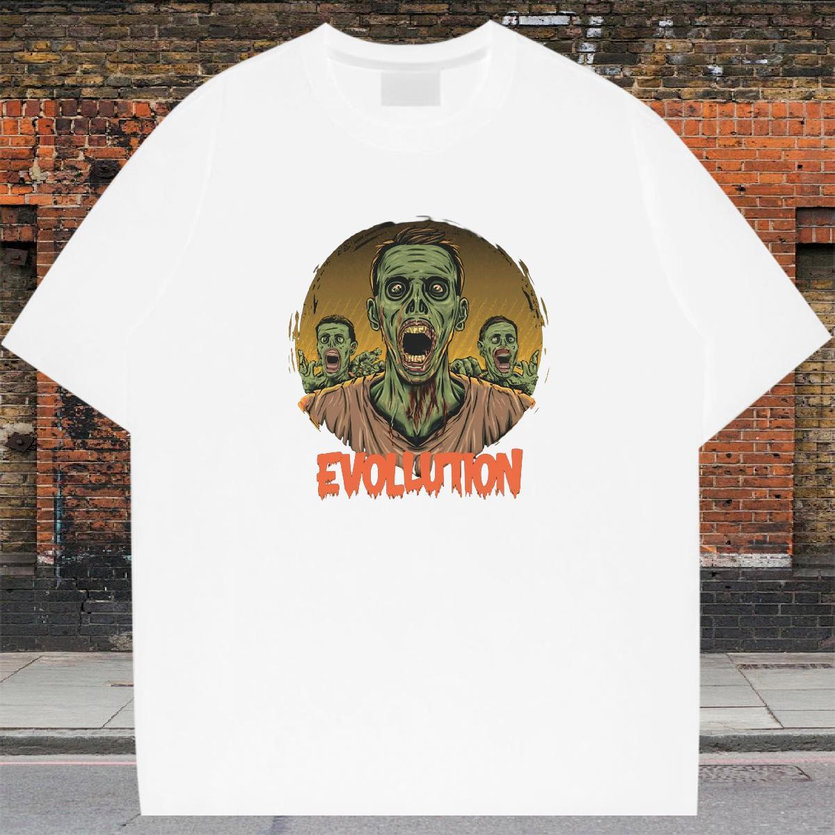 Cool Design T-Shirts for Men 230g Cotton skull Outdoor Cartoon Printing L-4XL Breathable Crew Neck Men Tops Tees DIY Customized Top Tees