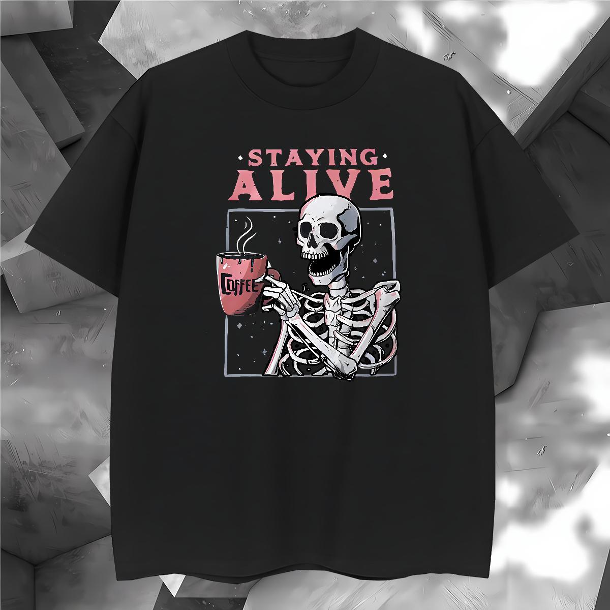 TOP Quality Men T Shirts 230g Cotton skull Hip Hop Anime Pure Cotton Mens Tshirts Fashion Clothings