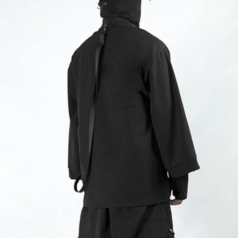 HKSH Spring Autumn Functional Ninja Taoist Robe Long Sleeve Loose Coat Punk Dark Windbreaker Mens Chic Techwear HK0168 240822
