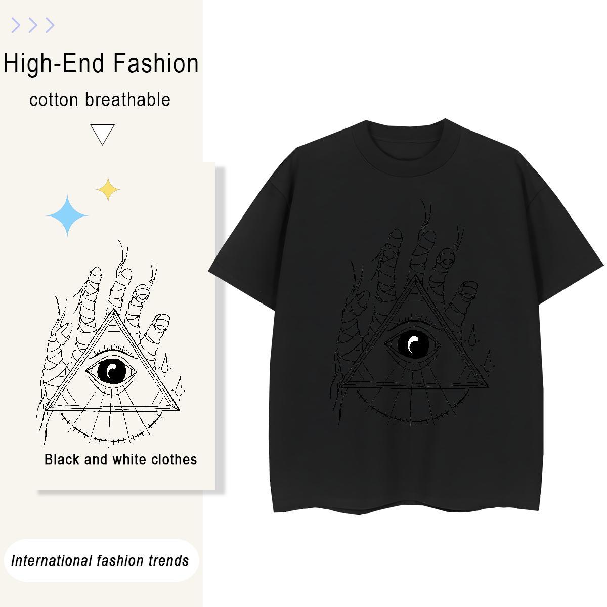 Wholesale T shirt 230g 100% Cotton eye of the devil Casual Beach Anime Breathable Crew Neck Men Tees Customized Clothes