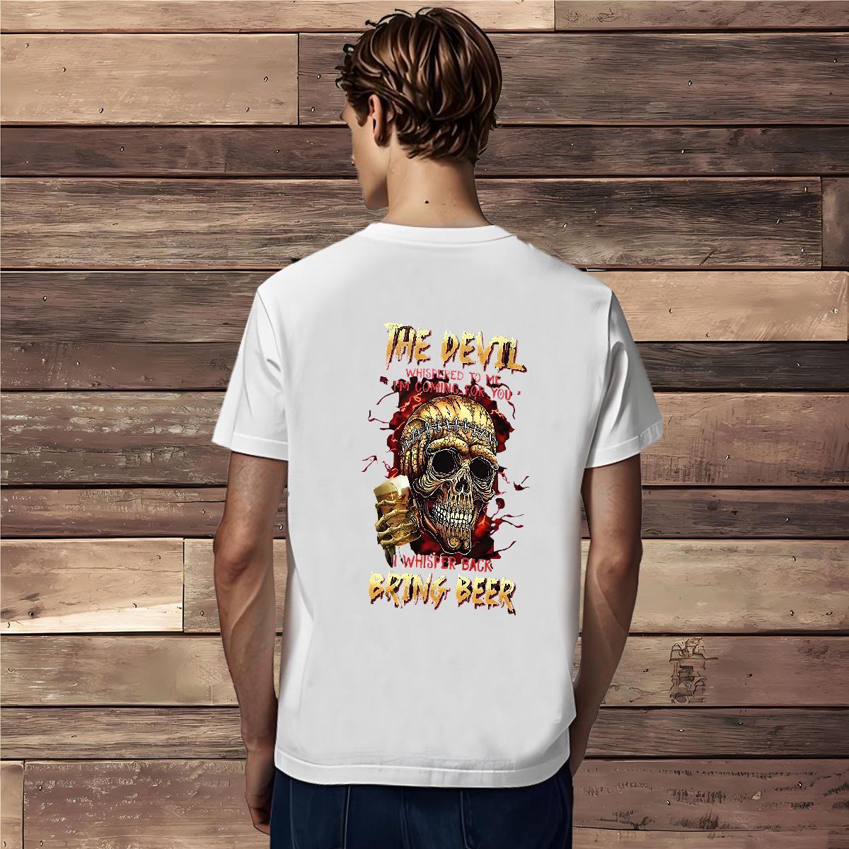Comfortable T shirt 230g Pure Cotton beer Casual Anime Breathable Couples T Shirts 2024 Clothes