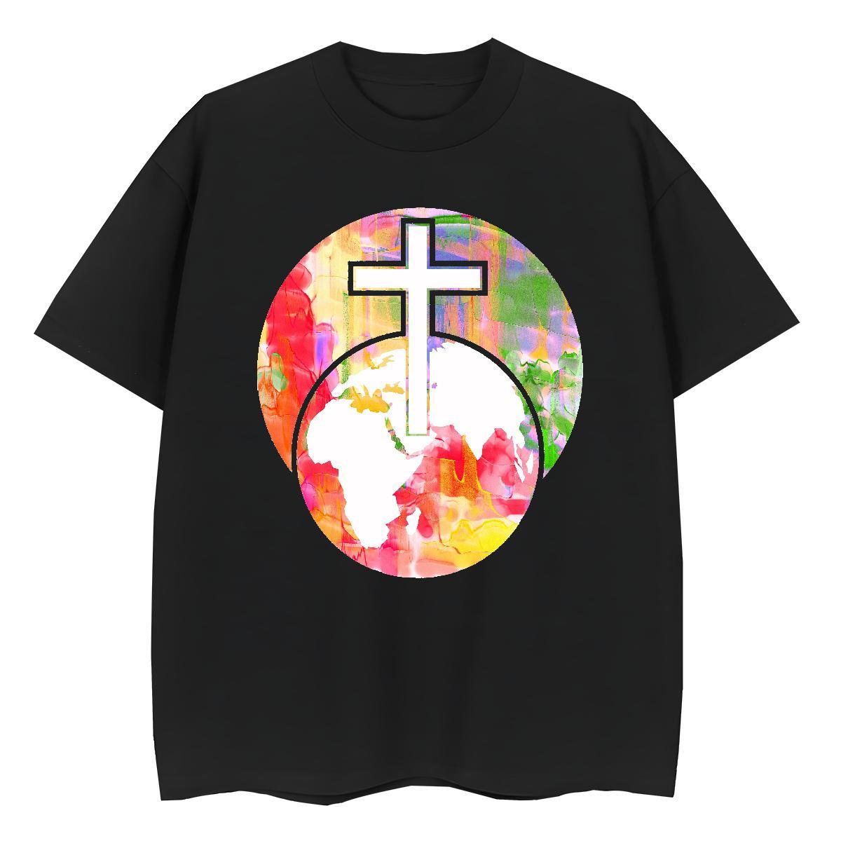 Wholesale Women Tshirts 100% Cotton 230g painting Beach T Shirts Women Breathable Custom Cartoon Clothings