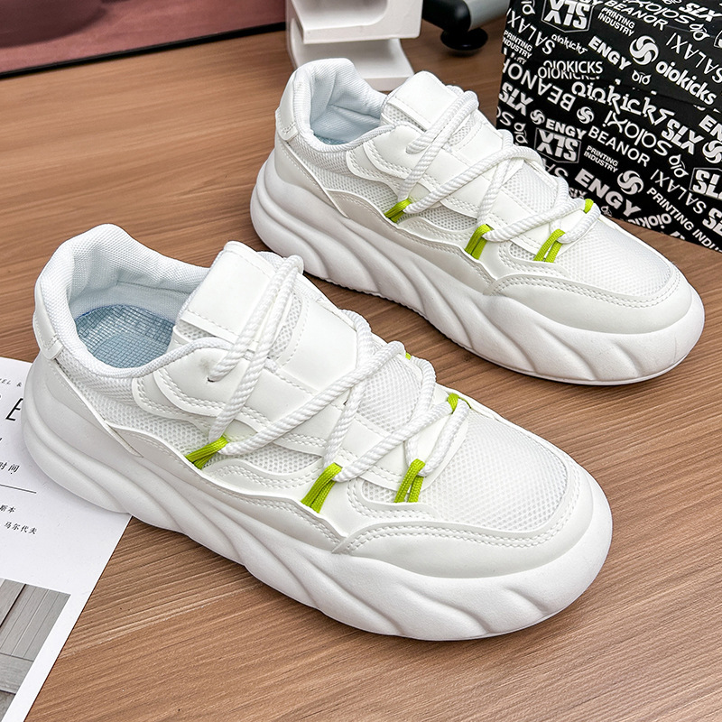Ddmysports Men S Breathable New Casual Bread Board Sports Anti Slip Thick Sole Height Increasing Dad Trendy Shoes OUTDOOR