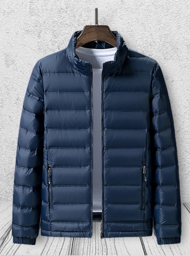 Mens Winter Down Jacket 80% White Duck Hanger Collar Casual Wind Label Warm Plus Size 8XL w240822