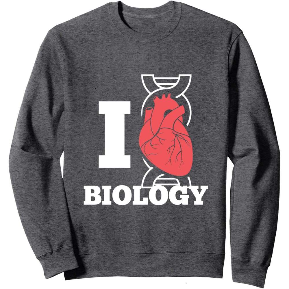 Long Sleeve Shirts for Men sweatshirt I Love Heart Biology Science Funny Gift Sweatshirt T shirt Tee Streetwear Casual tops clothes