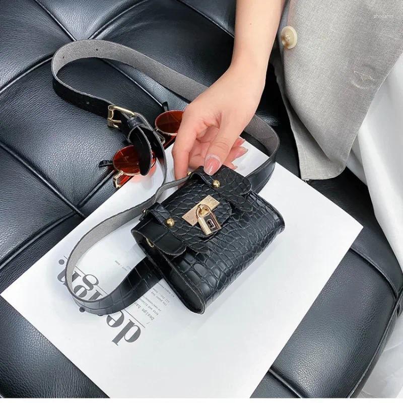 Waist Bags Bag Female Crocodile Pattern Belt Mini Chain Decoration Messenger Small Cool For Women