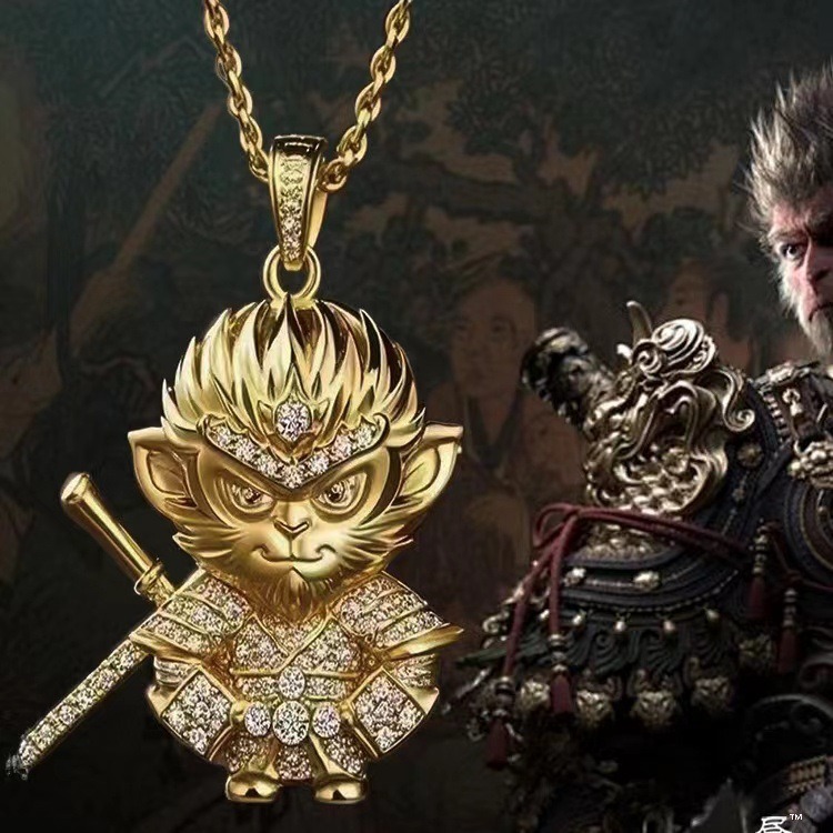 New Black Myth Wukong pendant necklace game designer Necklace Traditional Chinese Monkey Pendant for Jewelry Lovers Hip hop Men's and Women'
