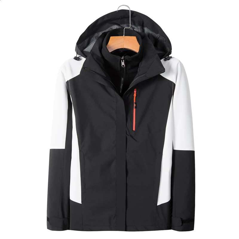 Warm winter jacket windproof waterproof zipper hooded Parka mens twopiece set 3in1 240822