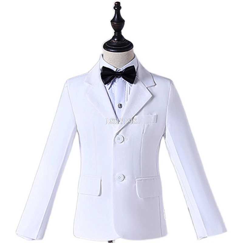 Childrens White Formal 3-Piece Flower Boy Wedding Party Baptist Host Dress Clothing Childrens Jacket Set W240823